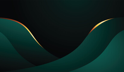 Poster - Luxury gradient abstract modern green dark background 3d wave