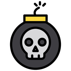 Bomb filled outline icon