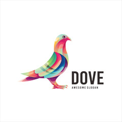 Sticker - dove colorful gradient illustration logo