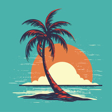 Summer Beach Retro, Vector Illustration.