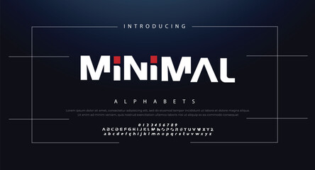 Minimal abstract alphabet fonts. Typography technology, electronic, movie, digital, music, future, logo creative font. vector illustration