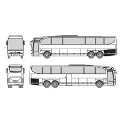 bus car outline, year 2000, isolated white background