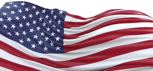 Poster - Digital Glory: Mesmerizing 3D USA Flag Embodies American Heritage