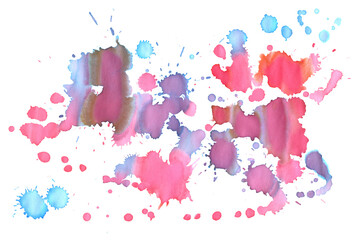 Wall Mural - Ink splash. Grunge splatters. Grunge text banner. Bright watercolor spot.