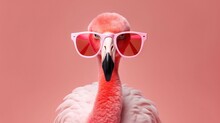 A Flamingo Wearing Pink Sunglasses And A Pink Background With A Pink Background And A Pink Background With A Pink Flamingo Wearing Pink Sunglasses And A Pink Background.  Generative Ai