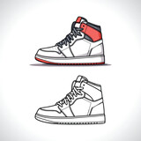 Fototapeta Młodzieżowe - Jordan Sneaker Vector Illustration Clean Style Shoe Logo Design
