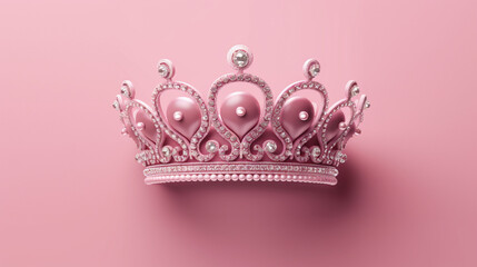 Wall Mural - A pink crown with a heart on it.