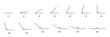 © backup_studio - Different angle icons set, math degree collection of geometric angles with 15 step