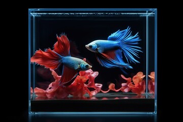 Wall Mural - A stunning display of betta fighting fish