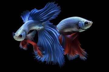 Wall Mural - A stunning display of betta fighting fish