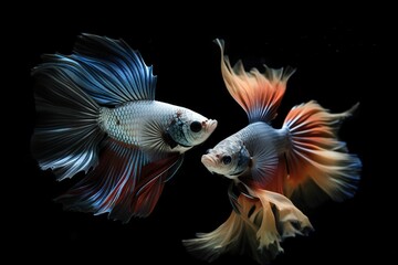 Wall Mural - A stunning display of betta fighting fish