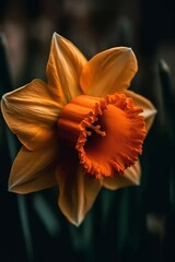 Wall Mural - Macro shot of daffodil flower, created with generative AI