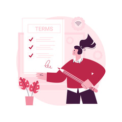 Poster - terms and conditions abstract concept vector illustration. legal notice, user terms and conditions, 