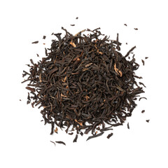 Sticker - Heap of Nonaipara Assam dried tea leaves close up isolated on white background