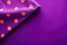  A Purple And Orange Polka Dot Fabric With A Purple Background With Orange Polka Dots On The Purple Fabric And A Purple Background With Orange Polka Dots On The.  Generative Ai