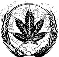 Poster - vector illustration of cannabis leaf