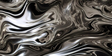 Glam Metal Texture Background, Chromed Texture Liquid Metal. Generated AI