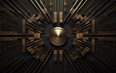 Poster - Abstract style on a blue background. display in futuristic cyberpunk style.