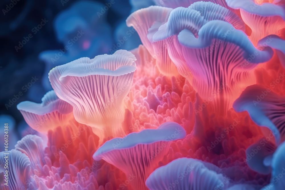 Fungus mycelium network texture in neon colors Stock Illustration ...