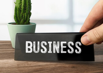 Poster - Text Business writen on black table card