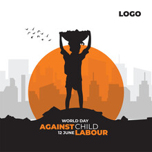 World Day Against Child Labor, Stand Against The Child Labour. Stop Child Labor, Children Working On Construction Sites. Social Media Banner And Instagram Banner Post Design
