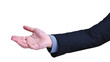 © TimmyTimTim - Businessman hand reach out with palm open up isolated in white background. Ready for help and support concept.