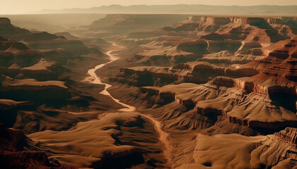 Poster - Majestic sandstone cliff, eroded by nature beauty generated by AI