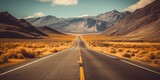 Fototapeta  - AI Generated. AI Generative. Adventure desert road explore vibe. Graphic Art