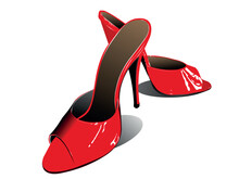 Red Heels.vector Red High Heeled Shoes Illustration