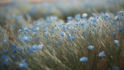 Sticker - Vibrant wildflowers bloom in tranquil meadow landscape generated by AI