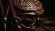 Leather strap buckles on horse elegant saddle generated by AI