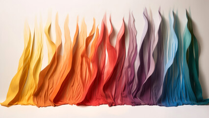 Poster - colorful fabric on a white background, close-up of photo generative ai