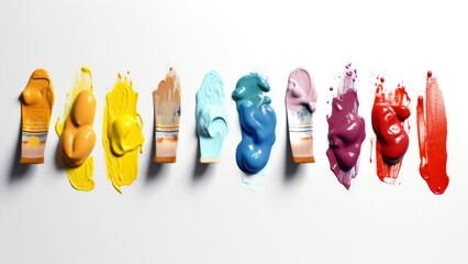 Poster - multi-colored shadows on a white background smear generative ai