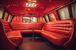 © O-Foto - expensive luxurious red leather interior of a limousine car