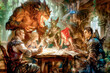 © Max Braga - fantasy characters playing rpg tabletop game