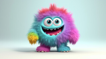 Rainbow monster. 3d creatures