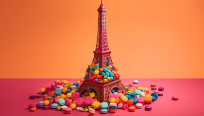 Wall Mural - Colorful candy collection, a sweet souvenir heap generated by AI