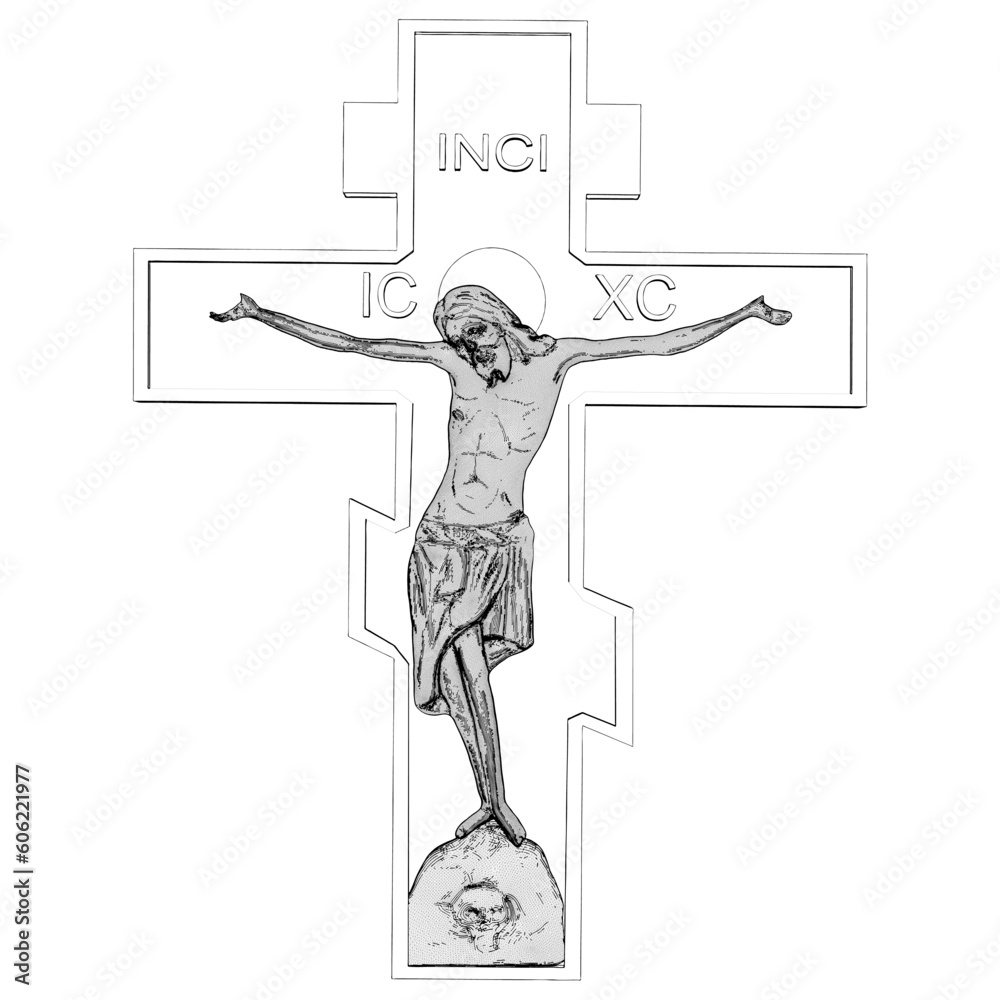 Jesus Christ Cross Crucifixion Vector. Illustration Isolated On White ...