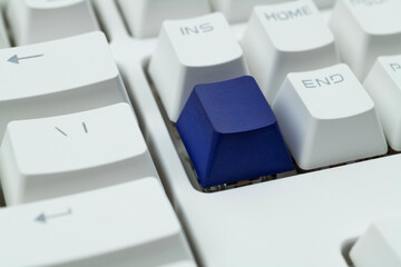 Wall Mural - Modern keyboard with blank blue button