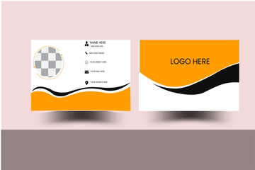 Business card template.  business card Vector ... See More Modern and simple business card design with yellow and dark black color.