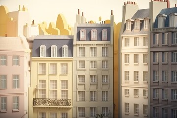 Poster - city skyline with towering skyscrapers Generative AI