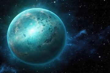 Wall Mural - distant planet in outer space, as imagined by an artist Generative AI