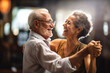 © InputUX - Image of a senior couple dancing, embodying love, vitality, and spontaneity. The scene underscores the freedom and enjoyment of life in retirement, reflecting active aging, generative ai