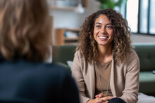 Female Counselor Demonstrating Empathy During A Breakthrough Session With A Client, Highlighting The Importance Of Mental Health Support And Therapeutic Communication, Generative Ai