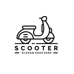 Scooter motorbike logo design vector illustration