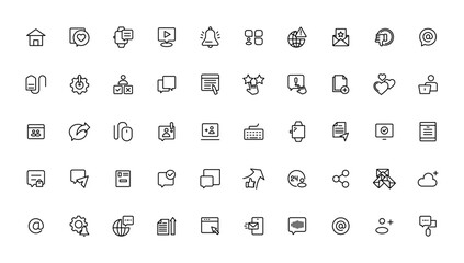 Internet  icon set. Containing online, computer, network, website, server, web design, hardware, software and programming.
