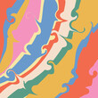 1970s retro background with liquid shapes. 1960s hippie wallpaper design.