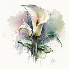 Lily Rose Watercolor, Generative Artificial Intelligence