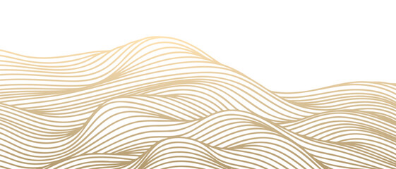 vector abstract line art wavy flowing dynamic gold isolated on transparent background in concept lux
