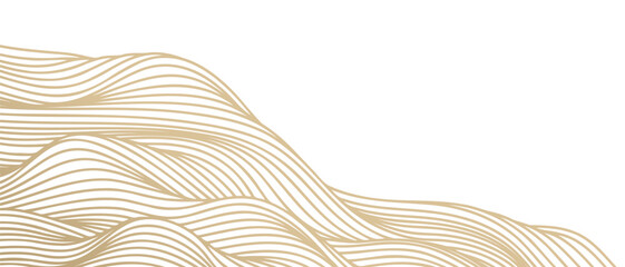 Aufkleber - Vector abstract line art wavy flowing dynamic gold isolated on transparent background in concept luxury, wave, wind, ocean